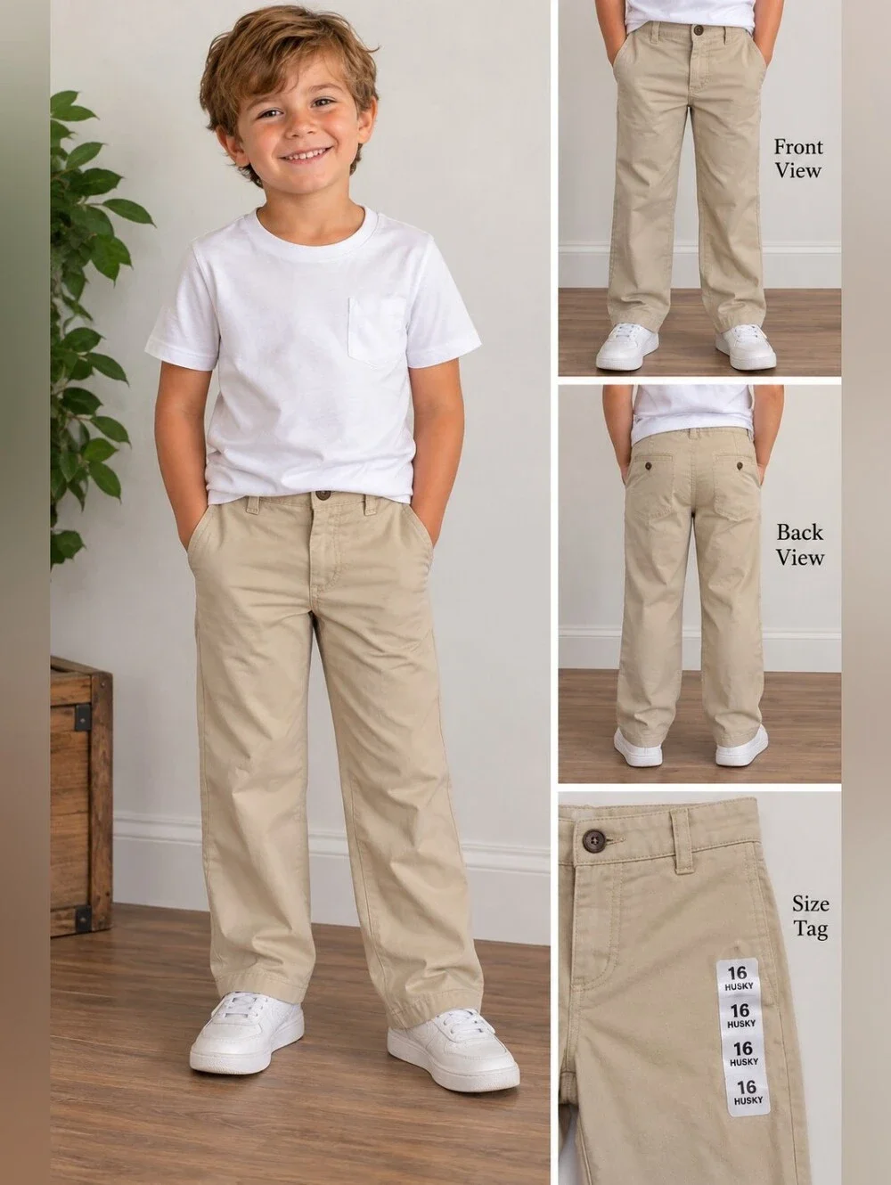 New children's Place boys size 16 straight khaki pants #03